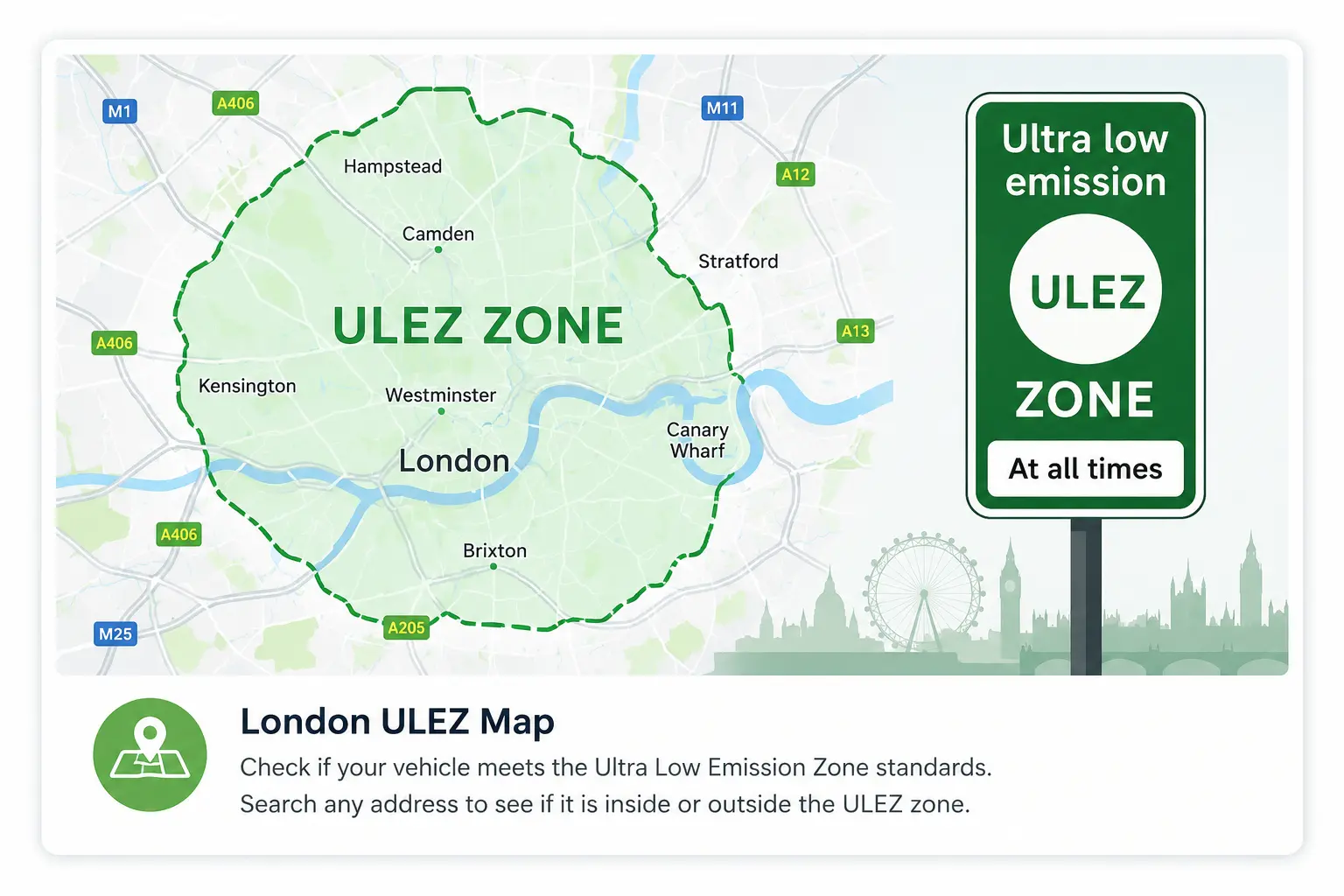 London ULEZ map boundary checker