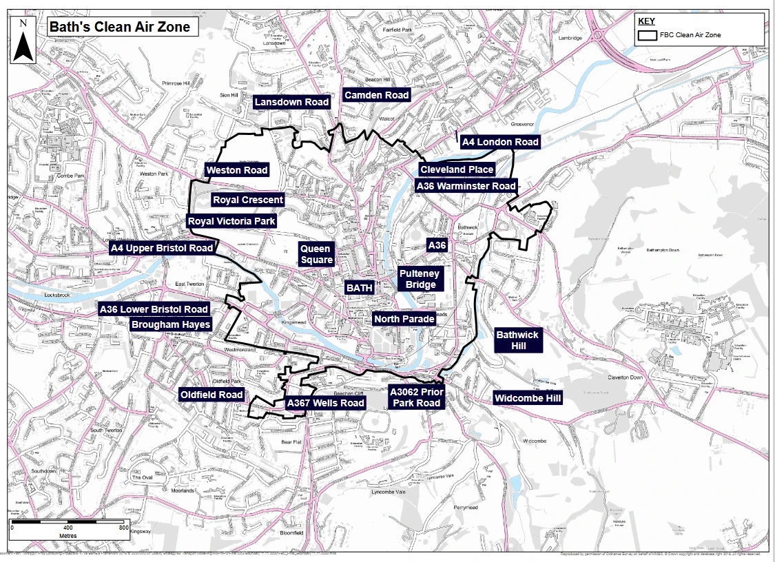 Bath Clean Air Zone-CAZ Map