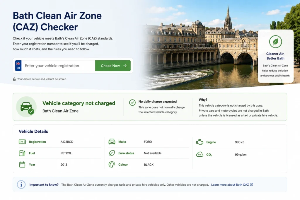 BATH clean air zone